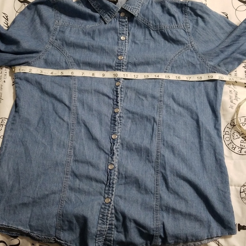 EUC Denim Rue 21 Button Down Shirt - Picture 5 of 6